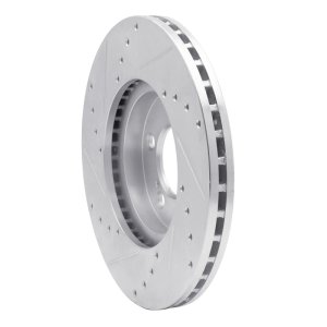 Ford Taurus SHO Brake Rotor (1) - Front Right - R1 Concepts - Drilled & Slotted - Silver - `93-`07